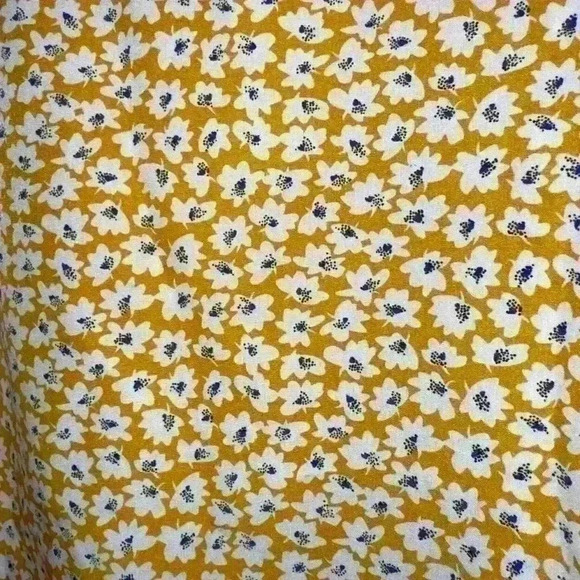 NWOT Mustard Yellow Floral Mini Dress Size Small - Picture 5 of 6